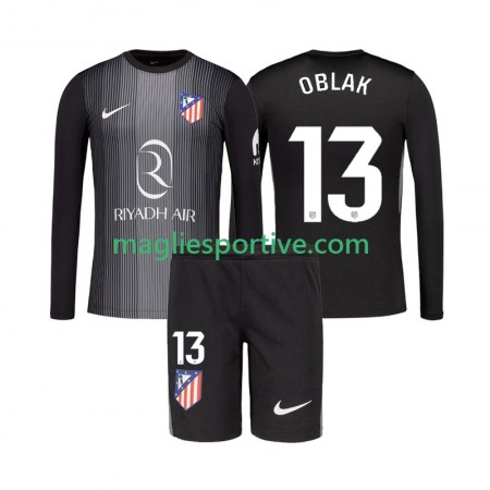 Completo Calcio Atlético Madrid Jan Oblak 13 Portiere Bambino Divisa Trasferta 2025-2026 ML